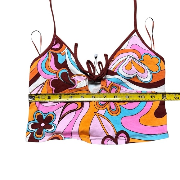 Garage Kelly Halter Keyhole Top Floral Groovy Y2K Size PS - Picture 7 of 8
